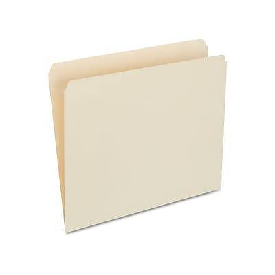 Front. Staples - Staples 30% Recycled File Folders, Single Tab, Letter Size, Manila, 100/Box (ST56676-CC) - Manila.