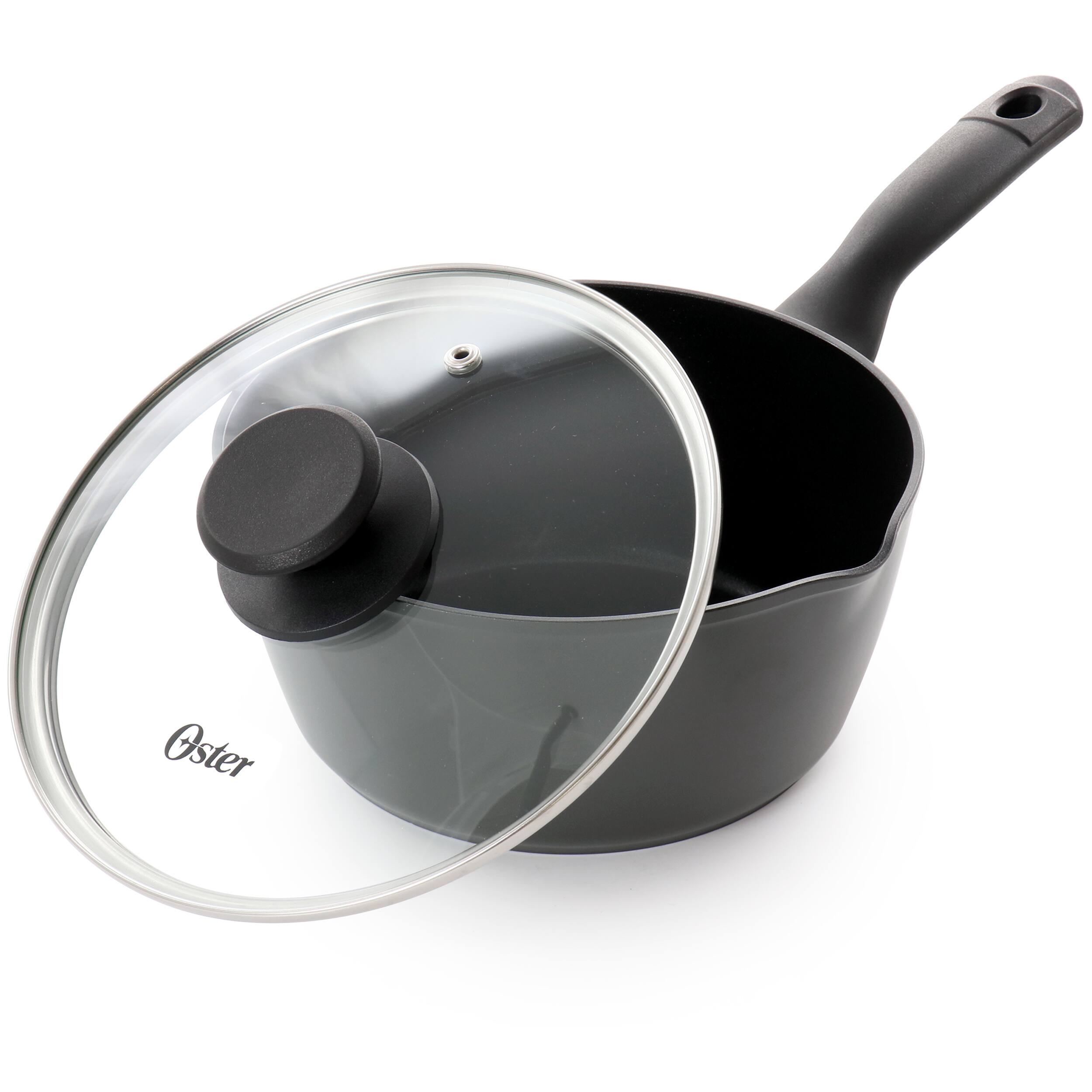 Alt View 1. Oster - Oster Kingsway 2.6 Quart Aluminum Nonstick Saucepan in Black - Black.