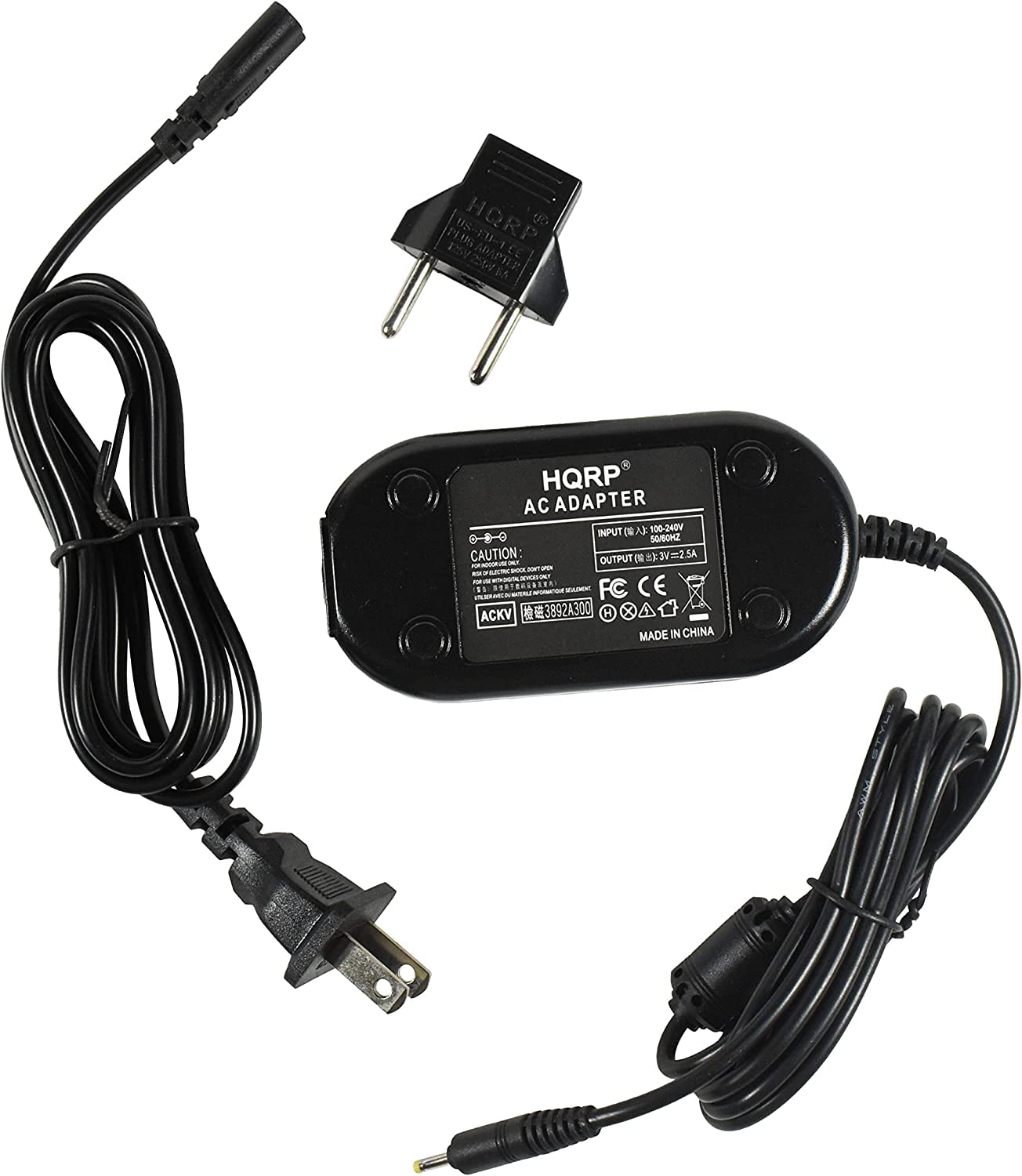 HQRP 1G PLUG AE U HQRP AC ADAPTER INPUT I 100-242V 0-50m CAUTION: 3=2 DV =2 SA - OUTPUT N - -m n ..RE RARAI FC CE .1 - ACKV a 3892A300 H X MADE IN CHINA