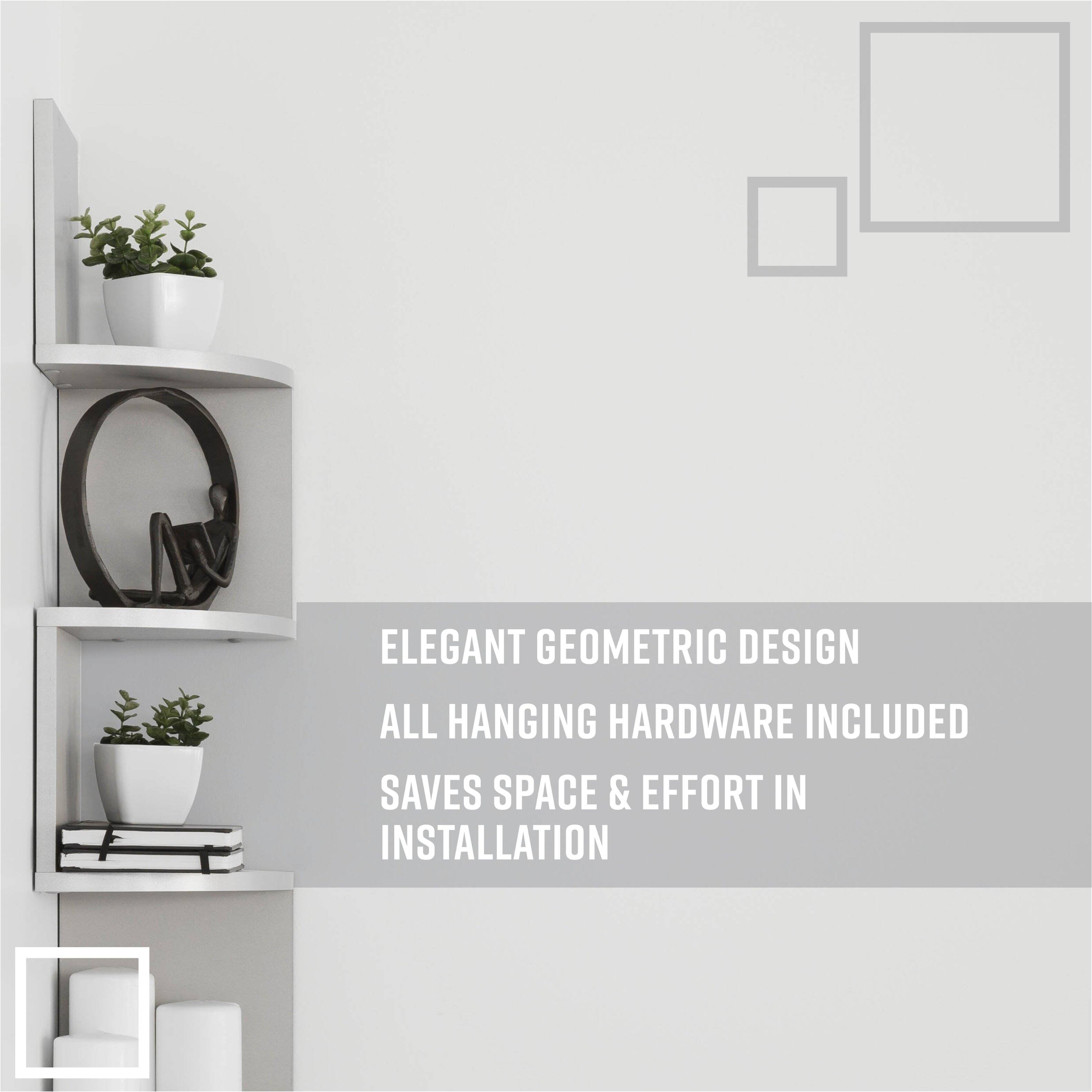 Elegant Geometric Design  
All Hanging Hardware Included  
Saves Space & Effort in Installation