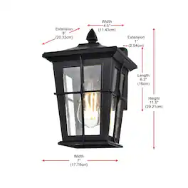 Elegant Lighting - Bodine 7 inch Outdoor Pendant - Black