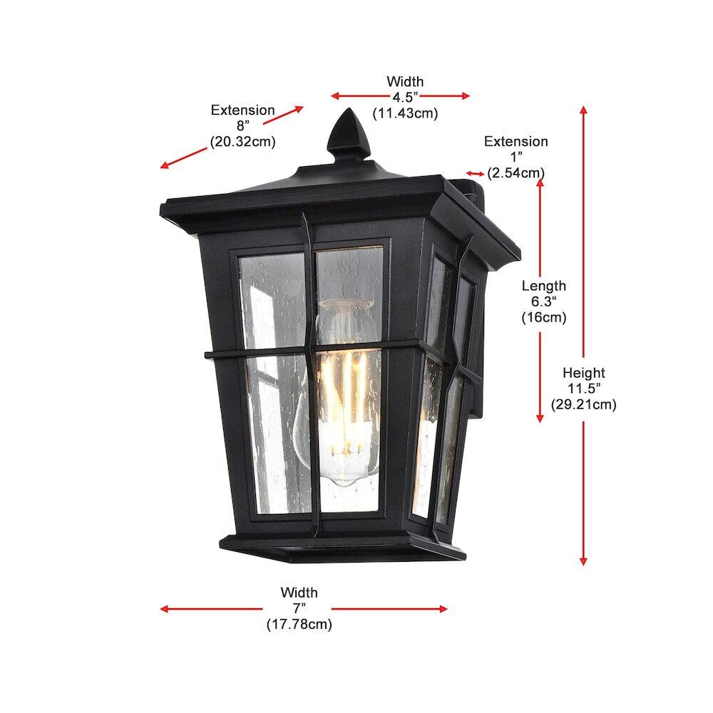 Extension 8" (20.32cm)  
Width 4.5" (11.43cm)  
Extension 1" (2.54cm)  
Length 6.3" (16cm)  
Height 11.5" (29.21cm)  
Width 7" (17.78cm)