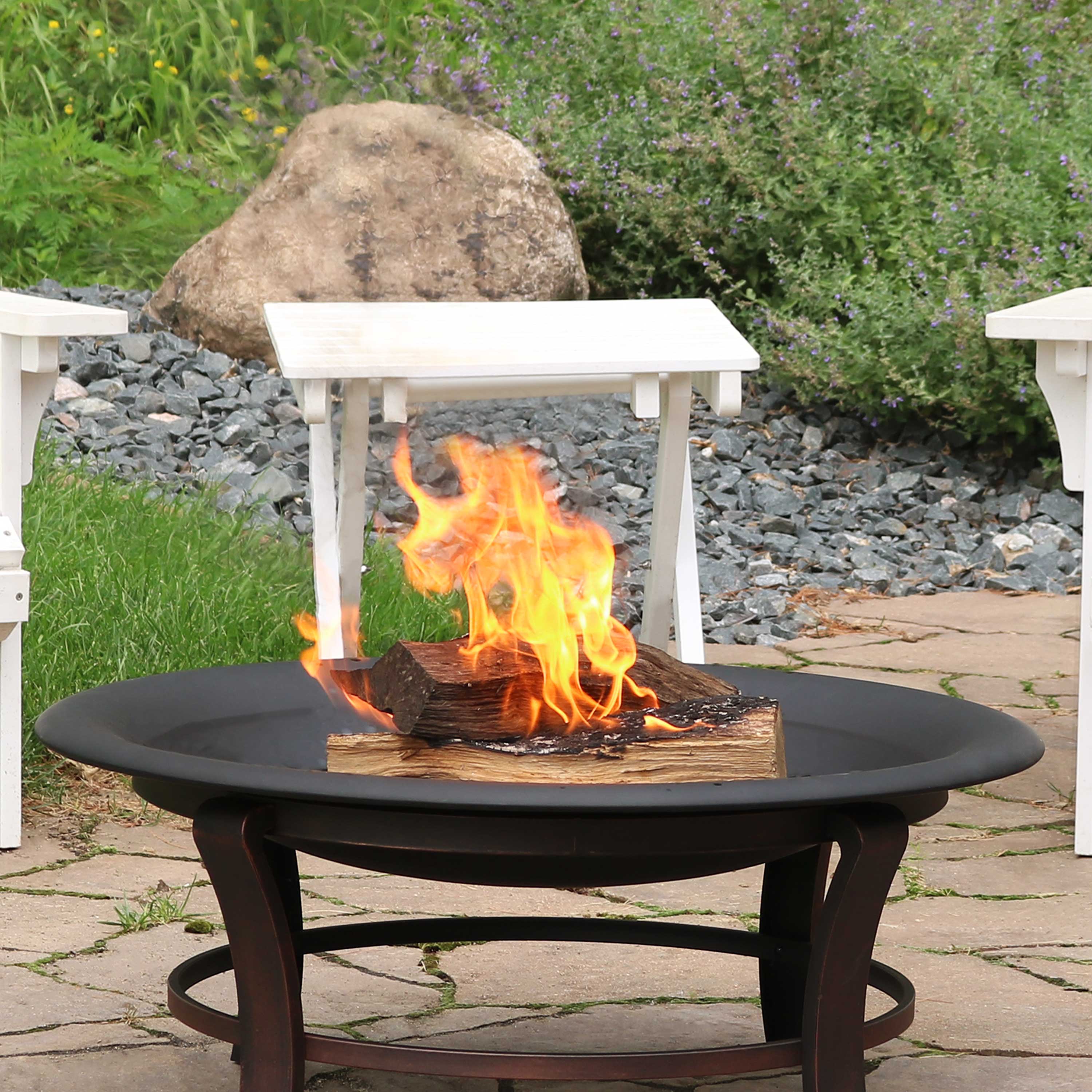 Alt View 8. Sunnydaze - 39 in Classic Elegance Steel Replacement Fire Pit Bowl - Black.