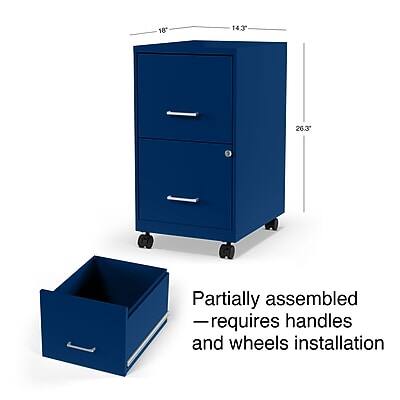 18" x 14.3" x 26.3"  
Partially assembled - requires handles and wheels installation
