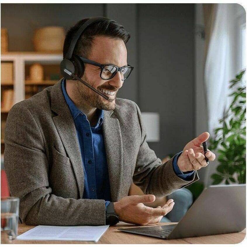 Alt View 3. Yealink - Yealink WH64 Headset - Microsoft Teams Certification - Stereo - Wireless - Bluetooth/DECT - 492.1 ft - 20 Hz to 20 kHz.