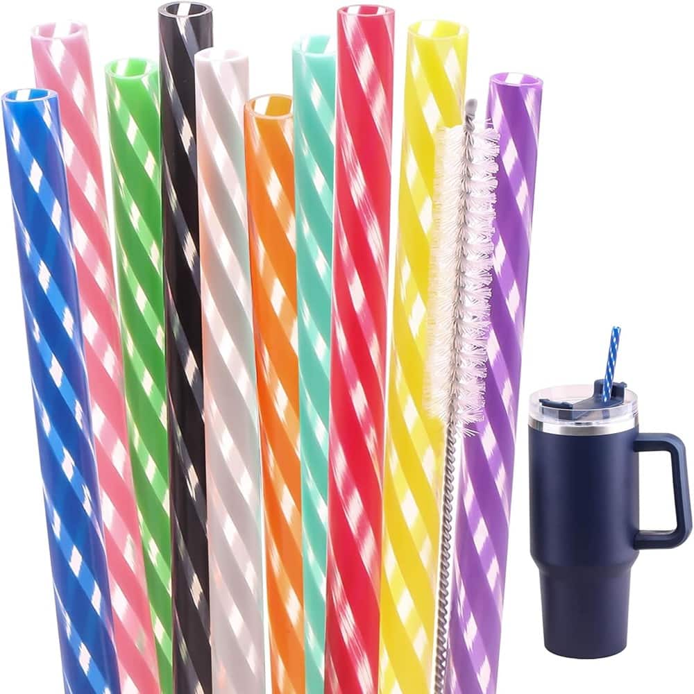 12 Inch 10 Color Replacement Reusable Drinking Straw for Stanley - Multicolor
