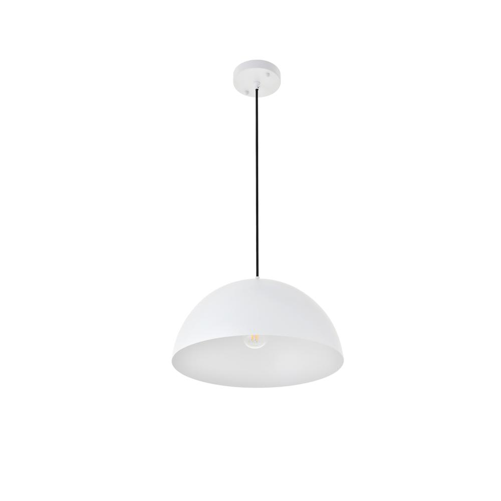 Alt View 6. Living District - Forte 1 light White Pendant - White.