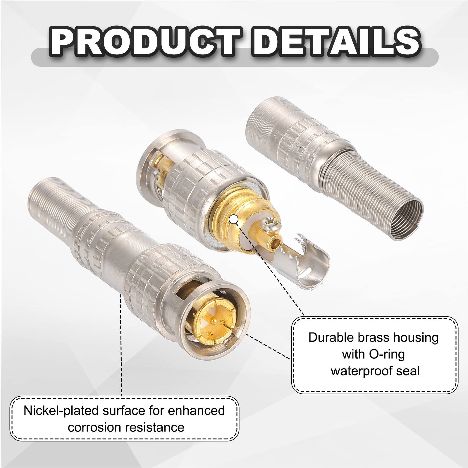 PRODUCT DETAILS

- Durable brass housing with O-ring waterproof seal
- Nickel-plated surface for enhanced corrosion resistance