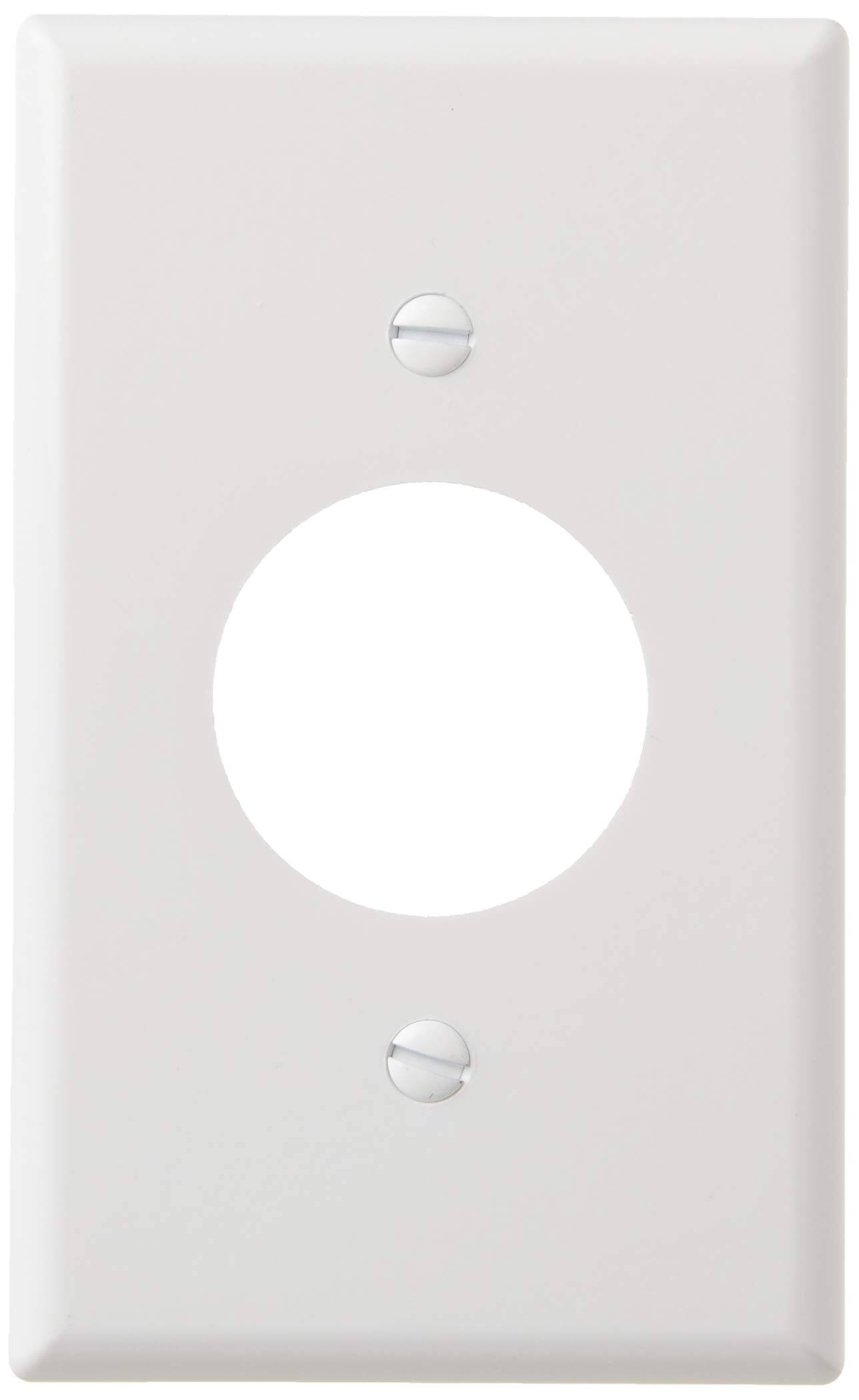 Front. Leviton - Leviton White 1 gang Thermoset Plastic Outlet Wall Plate 1 pk (Case of 25) - White.