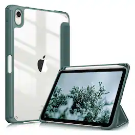 Kitcheniva - Clear Back Shell Slim Case For iPad Mini 7 A17 Pro 2024/iPad Mini 6 - Midnight Green