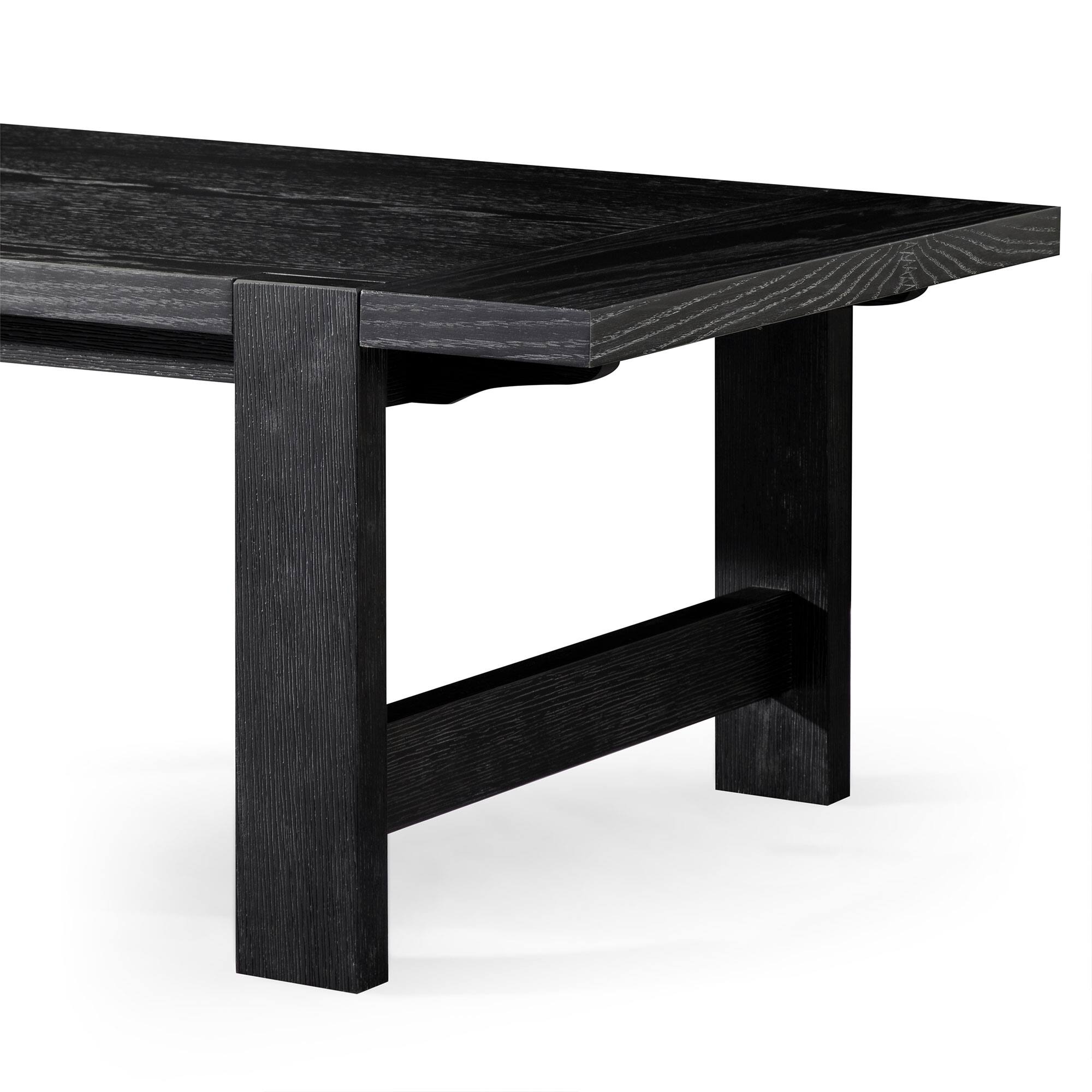Alt View 2. Maven Lane - Maven Lane Angelo Rustic 48" x 24" Rectangular Wooden Coffee Table, Aged Black - Aged Black.