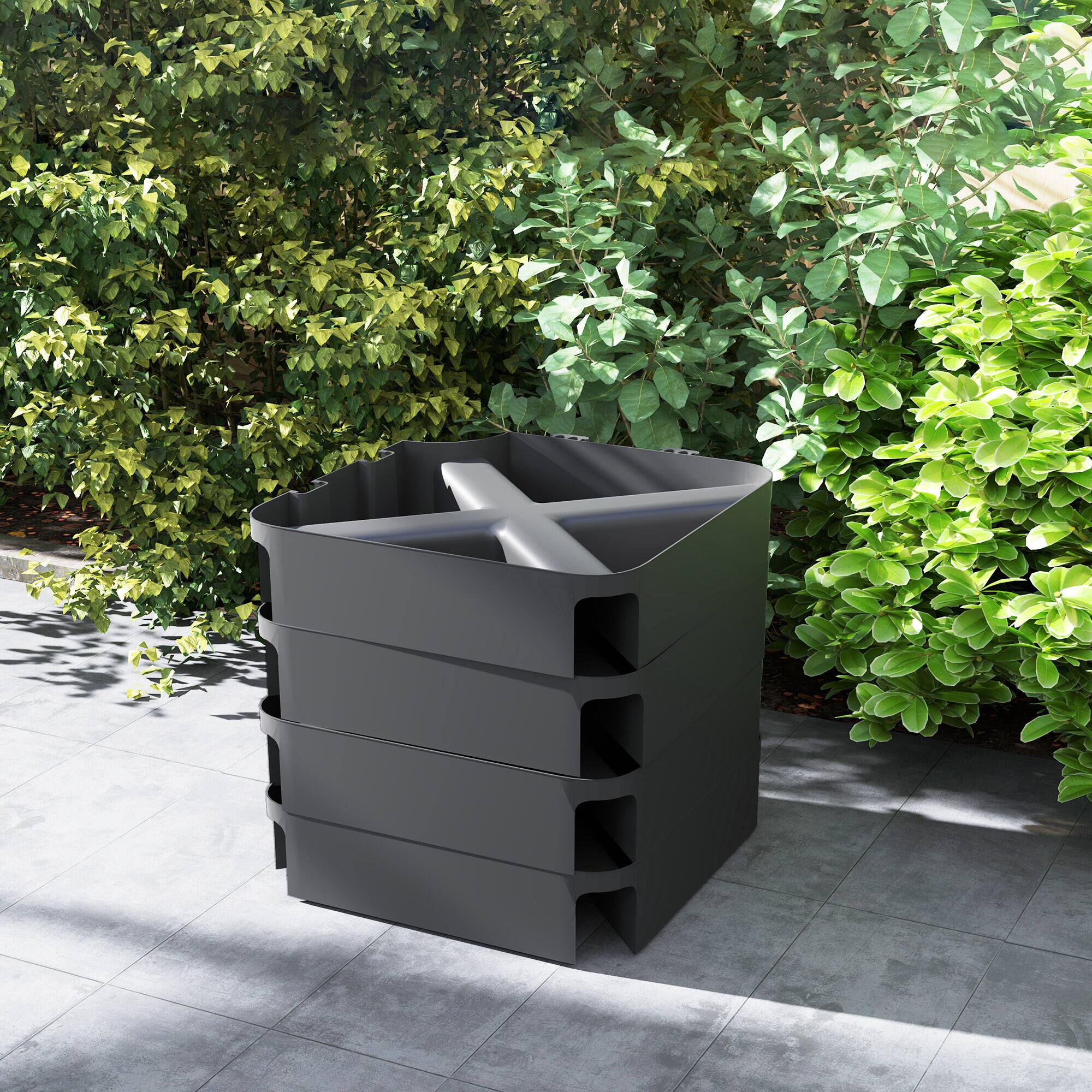 Alt View 7. Outsunny - 4 Piece 176 lbs Cantilever Umbrella Base Weight Set with Waterproof Anti-UV Cover, Heavy Duty Outdoor Weights - Black.