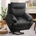 Left. Bestier - Bestier Wide Modern Leather Rhombus Power Reclining Heated Massage Chair with USB and Dual Hidden Cup Holders 40.6" - Black.