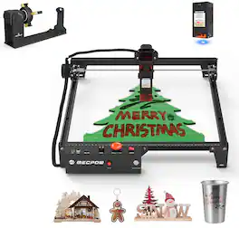 Mecpow - X3 Laser Engraver & G5 Rotary Roller Module & B40W Module, High-Speed Cutting & Precision Engraving for Wood Metal etc.