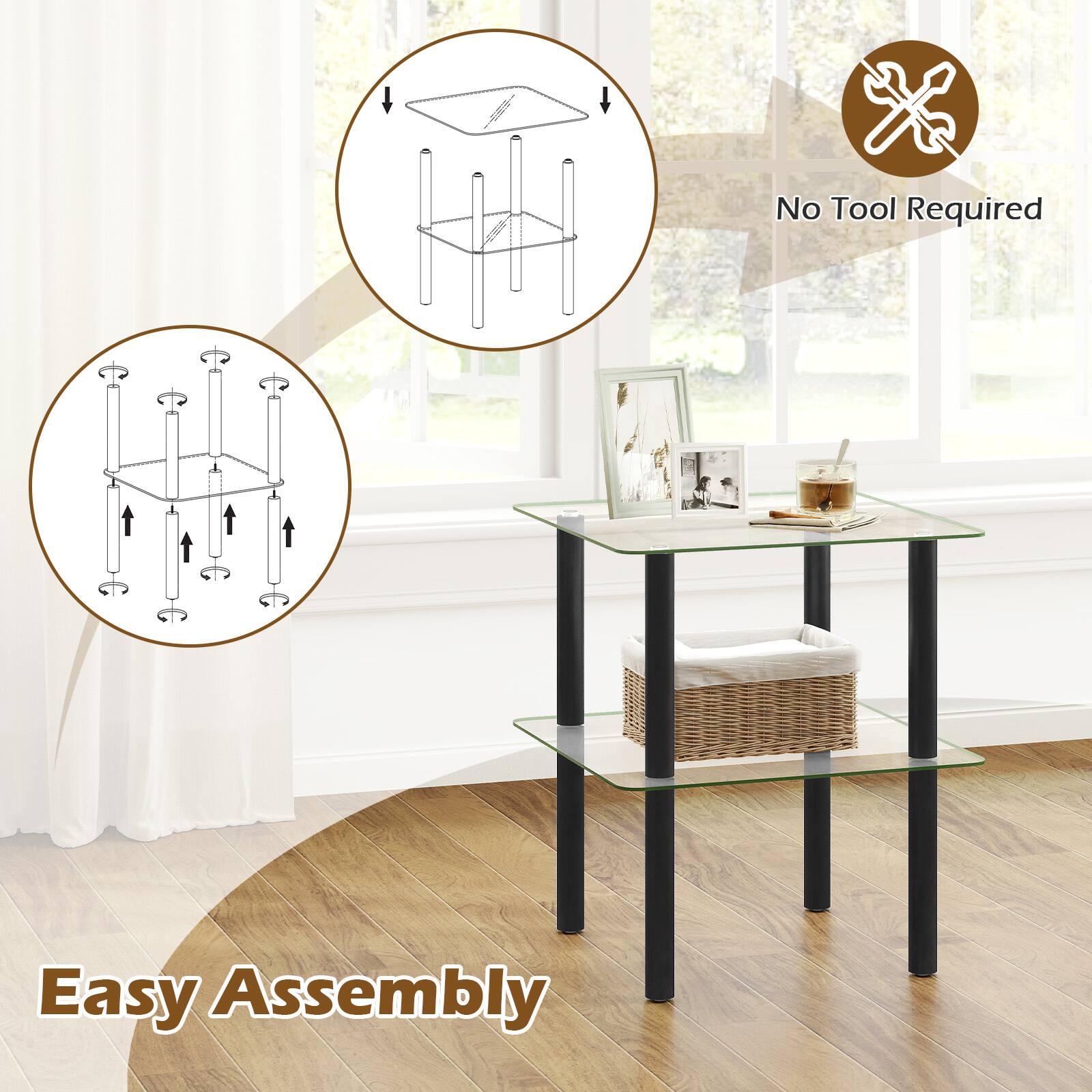 No Tool Required  
Easy Assembly