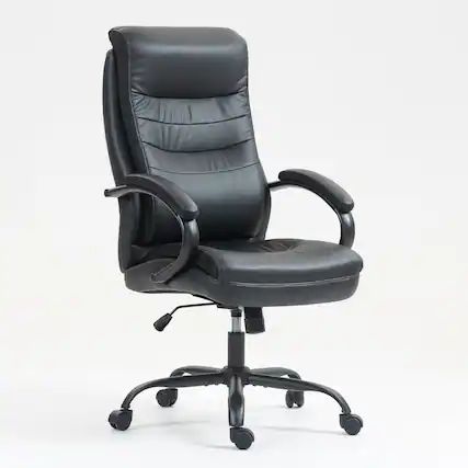 Front. Spaco - Spaco Ergonomic High Back PU Leather Executive Office Chair, Adjustable Swivel Desk Chair,Lumbar Support for Home Office - Black.