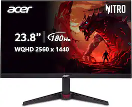 Acer - Refurbished Excellent - Nitro VG240YU 23.8" LCD Gaming Monitor 75Hz 2560x1440 - Black