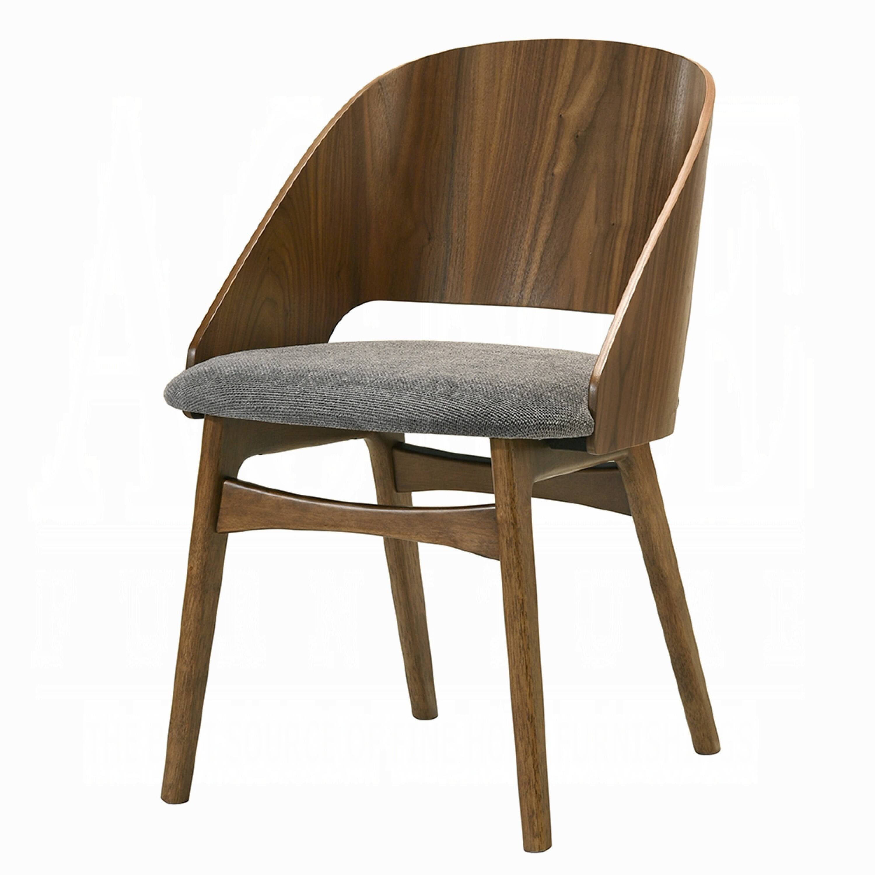 Alt View 4. Manhattan Lane - Dio Dining Side Chair Set of 2, Open Cut Curved Back, Walnut Brown - Gray, Dark Walnut Brown.