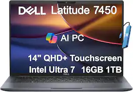 Dell - Upgraded - Latitude 7450 14" QHD+ Touchscreen Laptop - Intel Core Ultra 7 - 16GB RAM - 1TB SSD - Thunderbolt 4 - Windows 11 Pro - Blue