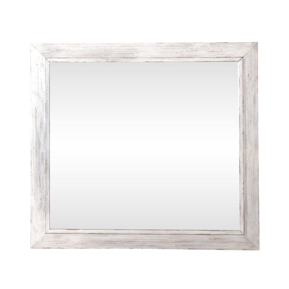 Back. Liberty Furniture Industries - River Place Mirror Cottage Wood Framed 42" x 40" - Riverstone White & Tobacco - Riverstone White & Tobacco.