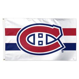 WinCraft - Montreal Canadiens 3' x 5' Horizontal Stripe Deluxe Single-Sided Flag - White