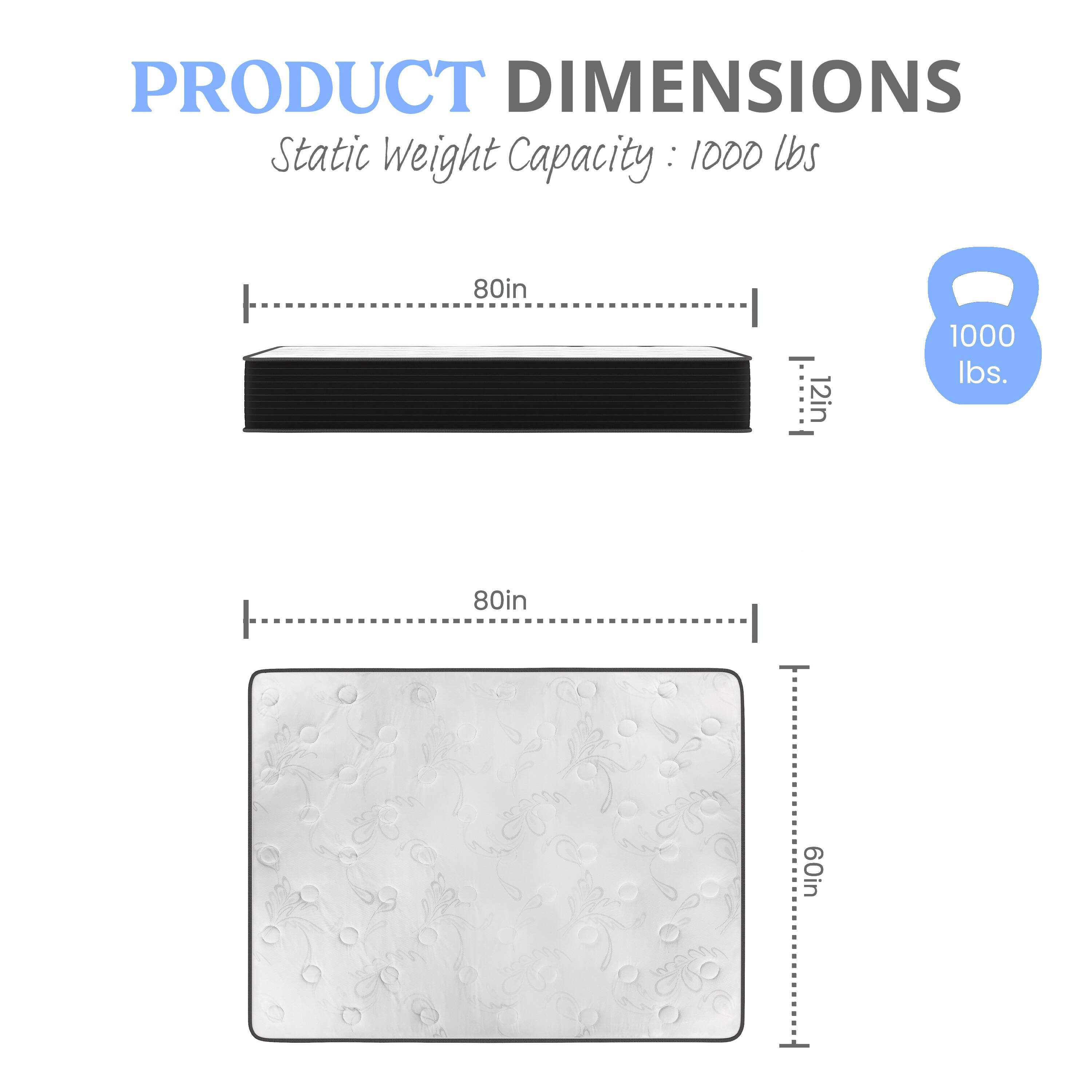 PRODUCT DIMENSIONS  
Static Weight Capacity: 1000 lbs  
80in x 12in  
80in x 60in