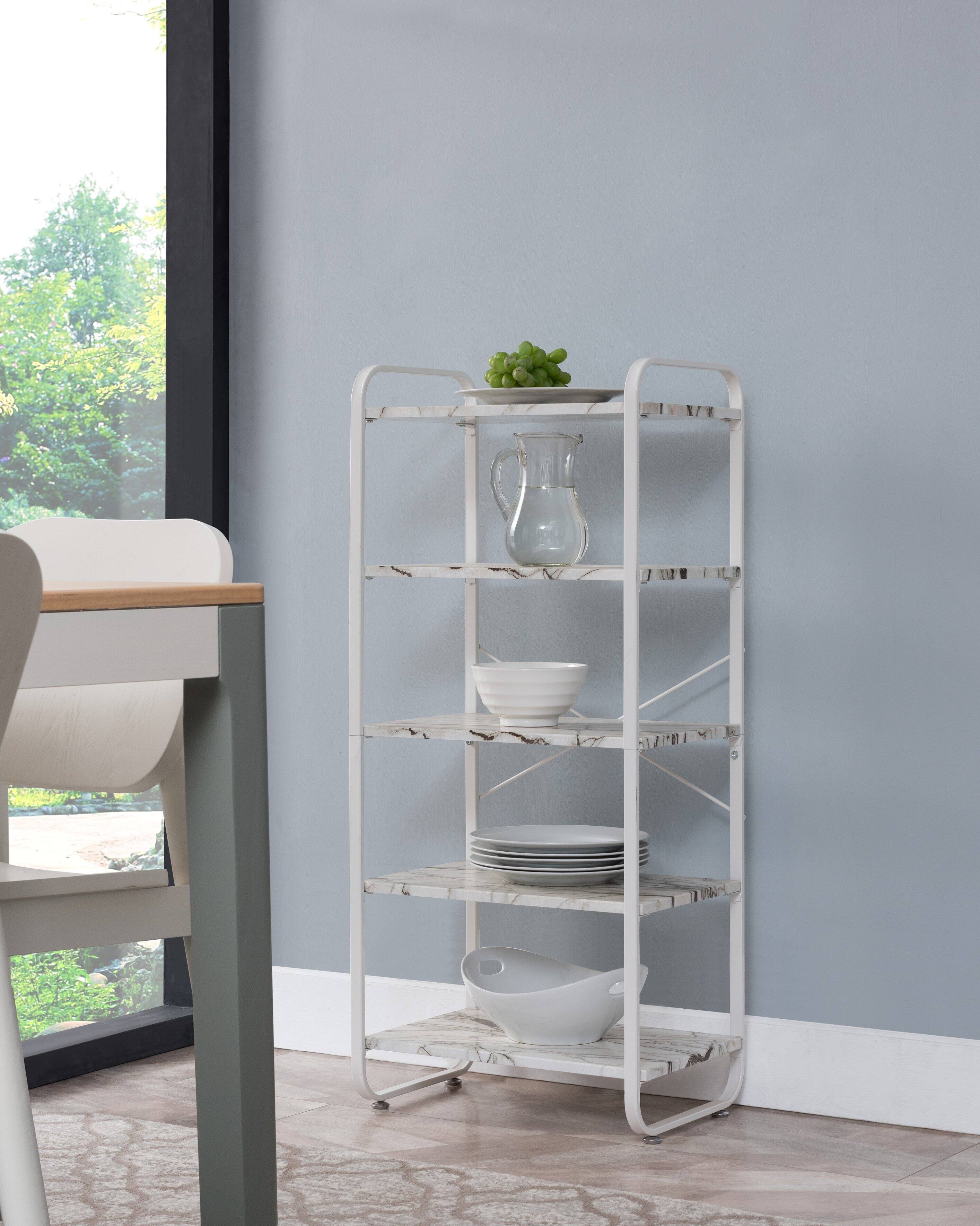 Kings Brand Furniture - Hillcrest 5-Tier Baker's Rack - White