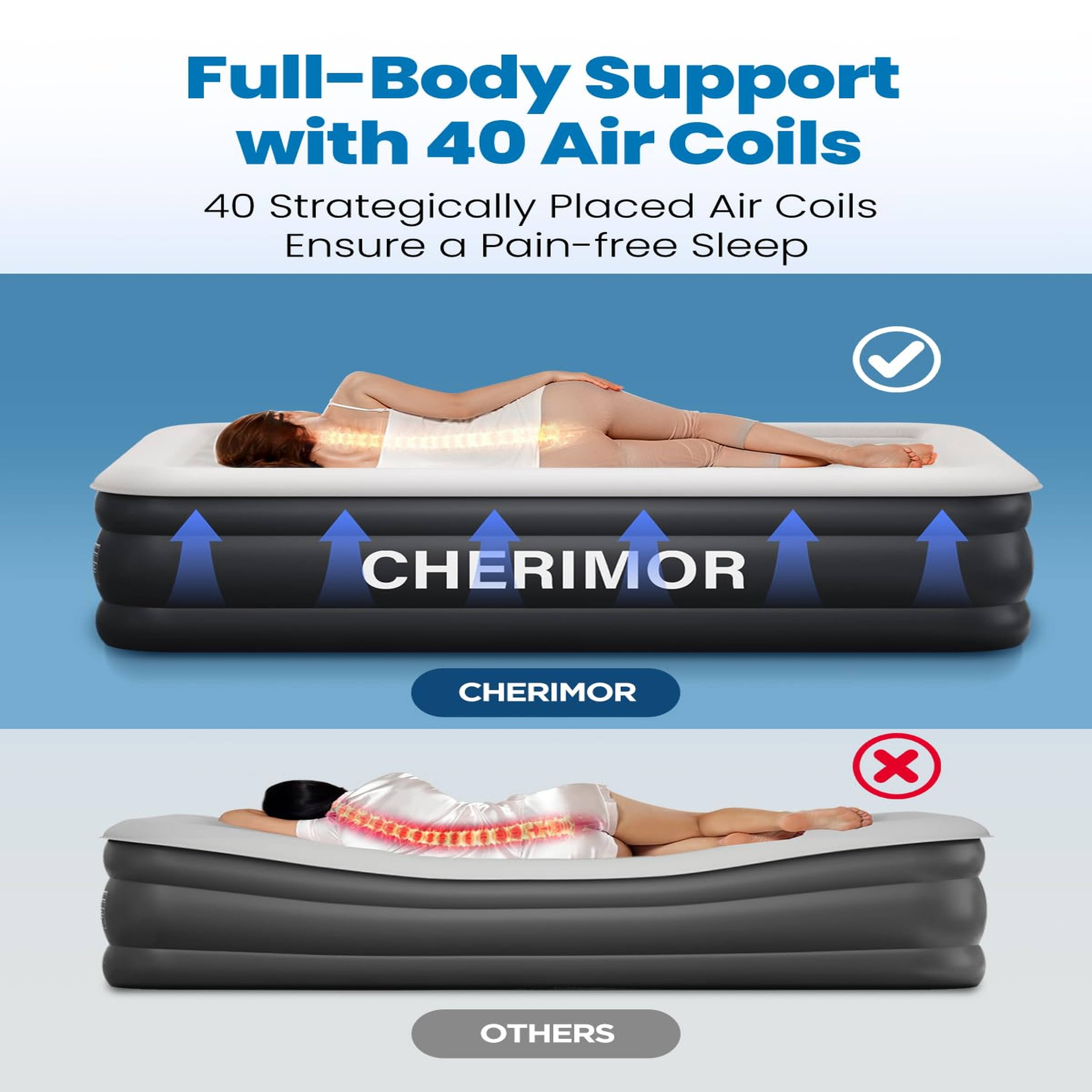 Full-Body Support with 40 Air Coils  
40 Strategically Placed Air Coils Ensure a Pain-free Sleep  

CHERIMOR  
CHERIMOR  

OTHERS