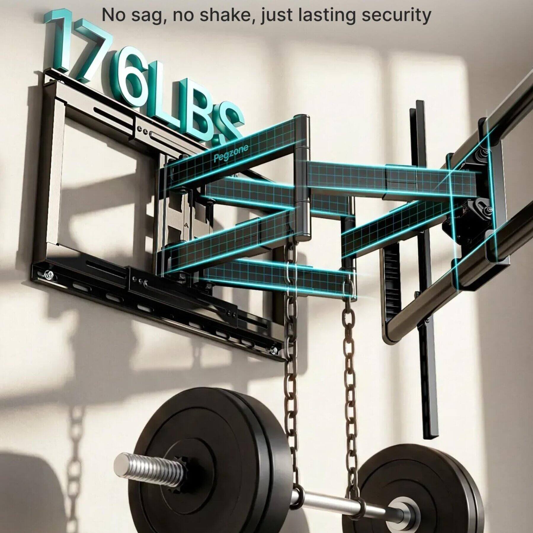 Dazzed Corner Full Motion TV Wall Mount for 43–100 in. TVs, 25.2 in ...
