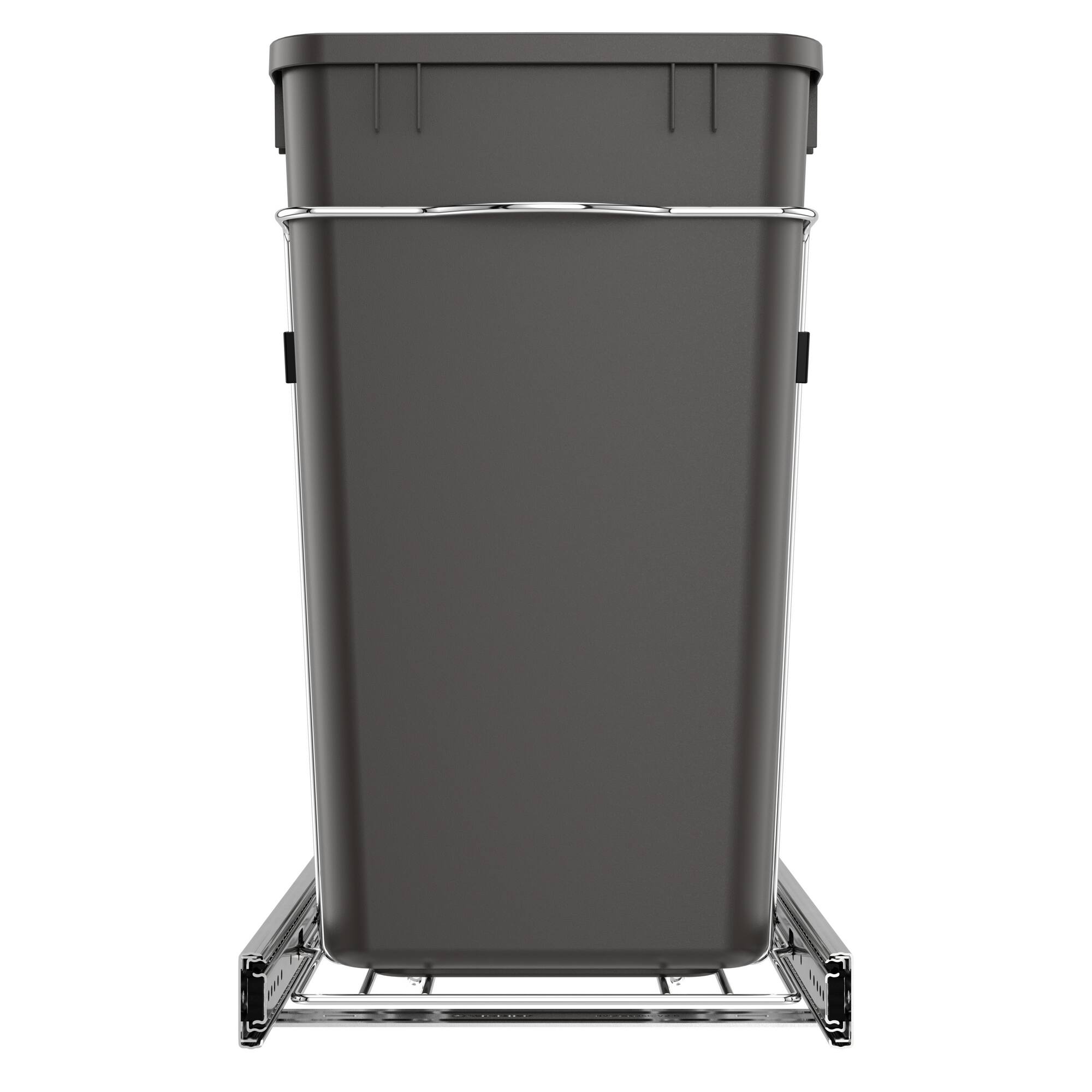 Alt View 4. Rev-A-Shelf - Rev-A-Shelf Double Pullout Trash Can 27 qt. for Kitchen, Gray, RV-15KD-13C-S - Orion Gray.