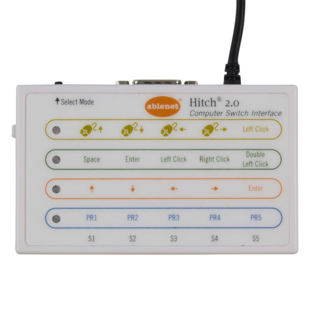 Select Mode  
ablenet Hitch 2.0  
Computer Switch Interface  

Left Click  
Space  
Enter  
Left Click  
Right Click  
Double Left Click  
Enter  

PR1  
PR2  
PR3  
PR4  
PR5  

S1  
S2  
S3  
S4  
S5