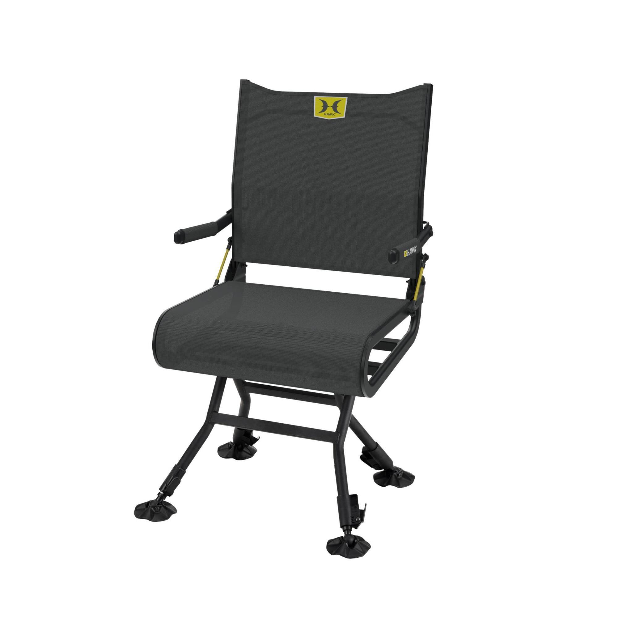 Front. Hawk - Hawk Stealth 2 Spin Adjustable Hunting Blind Chair with 300 lb. Capacity - Black.