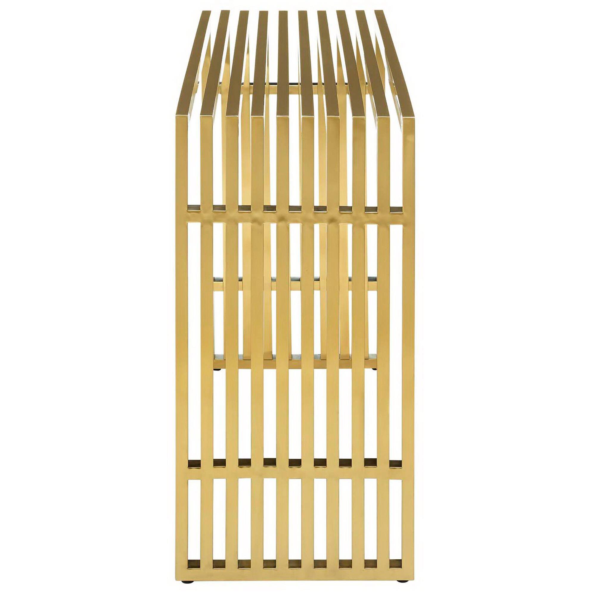 Back. Modway - Gridiron Stainless Steel Console Table by Modway - Gold.