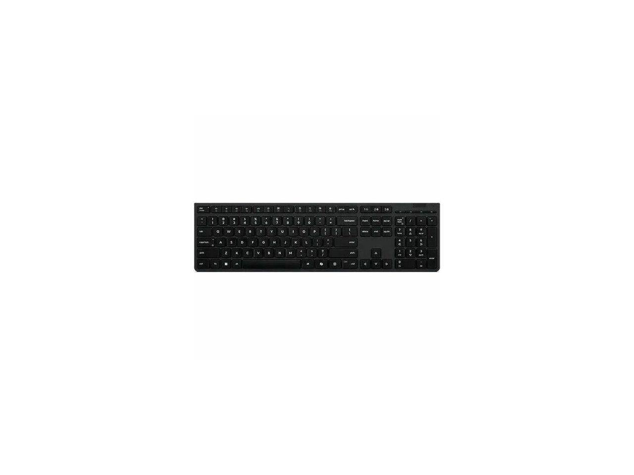 Alt View 2. Lenovo - Lenovo Wireless Rechargeable Keyboard - Bluetooth/RF - 104 Keys - US English - USB A - Black.