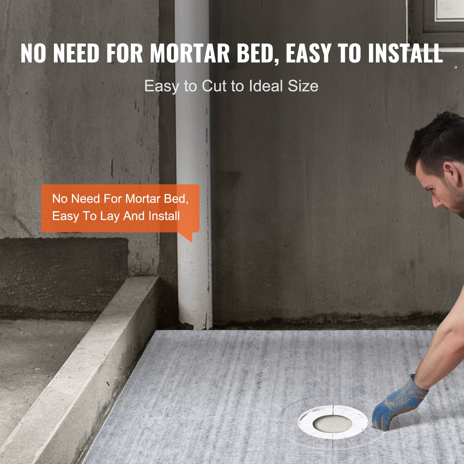 NO NEED FOR MORTAR BED, EASY TO INSTALL  
Easy to Cut to Ideal Size  

No Need For Mortar Bed, Easy To Lay And Install