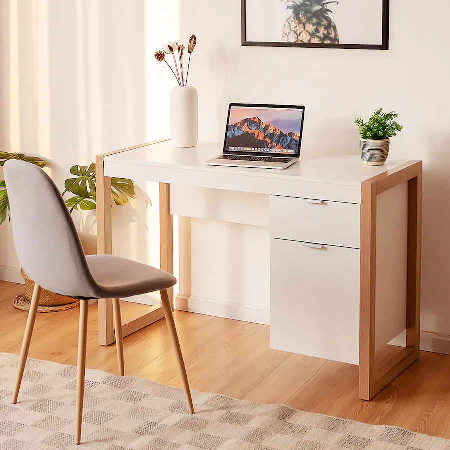 Costway Computer Desk Workstation Table With Drawers Home Office White ...
