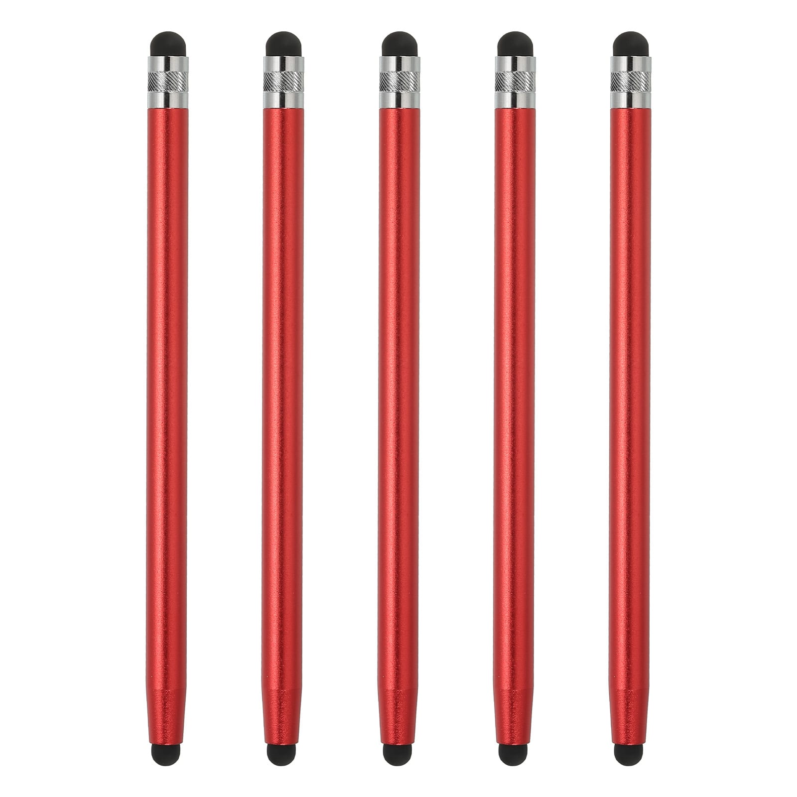 Unique Bargains - 5pcs Stylus Pens for Touch Screens Dual Rubber Tips Capacitive Stylus Universal Tablet Pen Sensitivity Precision - Red
