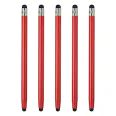 Front. Unique Bargains - 5pcs Stylus Pens for Touch Screens Dual Rubber Tips Capacitive Stylus Universal Tablet Pen Sensitivity Precision - Red.