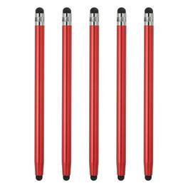 Unique Bargains - 5pcs Stylus Pens for Touch Screens Dual Rubber Tips Capacitive Stylus Universal Tablet Pen Sensitivity Precision - Red