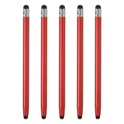 Front. Unique Bargains - 5pcs Stylus Pens for Touch Screens Dual Rubber Tips Capacitive Stylus Universal Tablet Pen Sensitivity Precision - Red.