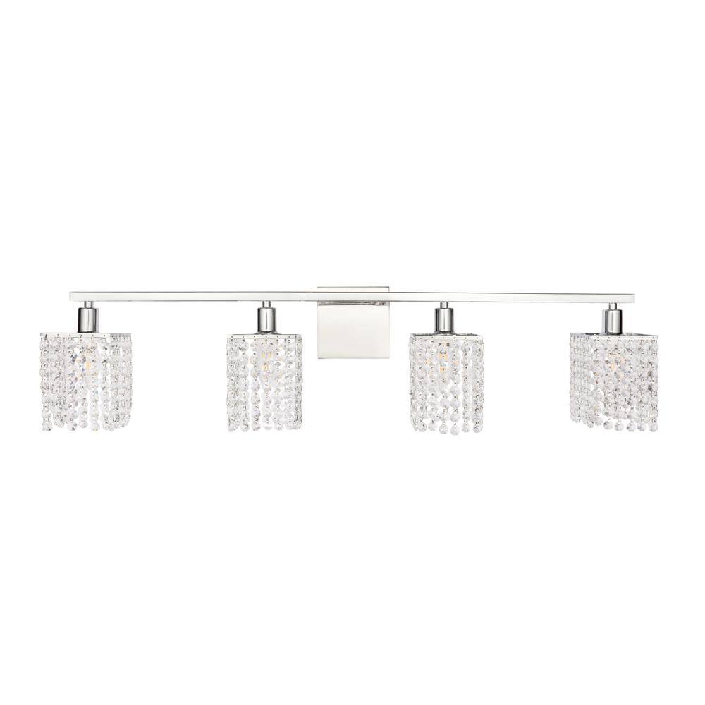 Alt View 7. Living District - Phineas 4 light Chrome and Clear Crystals wall sconce - Chrome And Clear Crystals.