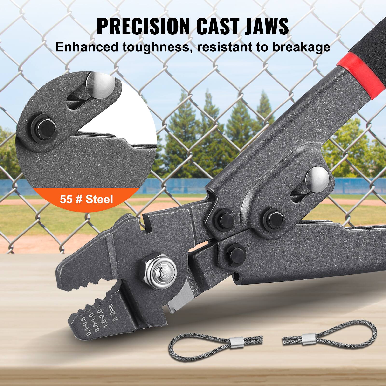 PRECISION CAST JAWS  
Enhanced toughness, resistant to breakage  
55 # Steel  
0.1-0.5  
0.5-1.0  
1.0-2.0