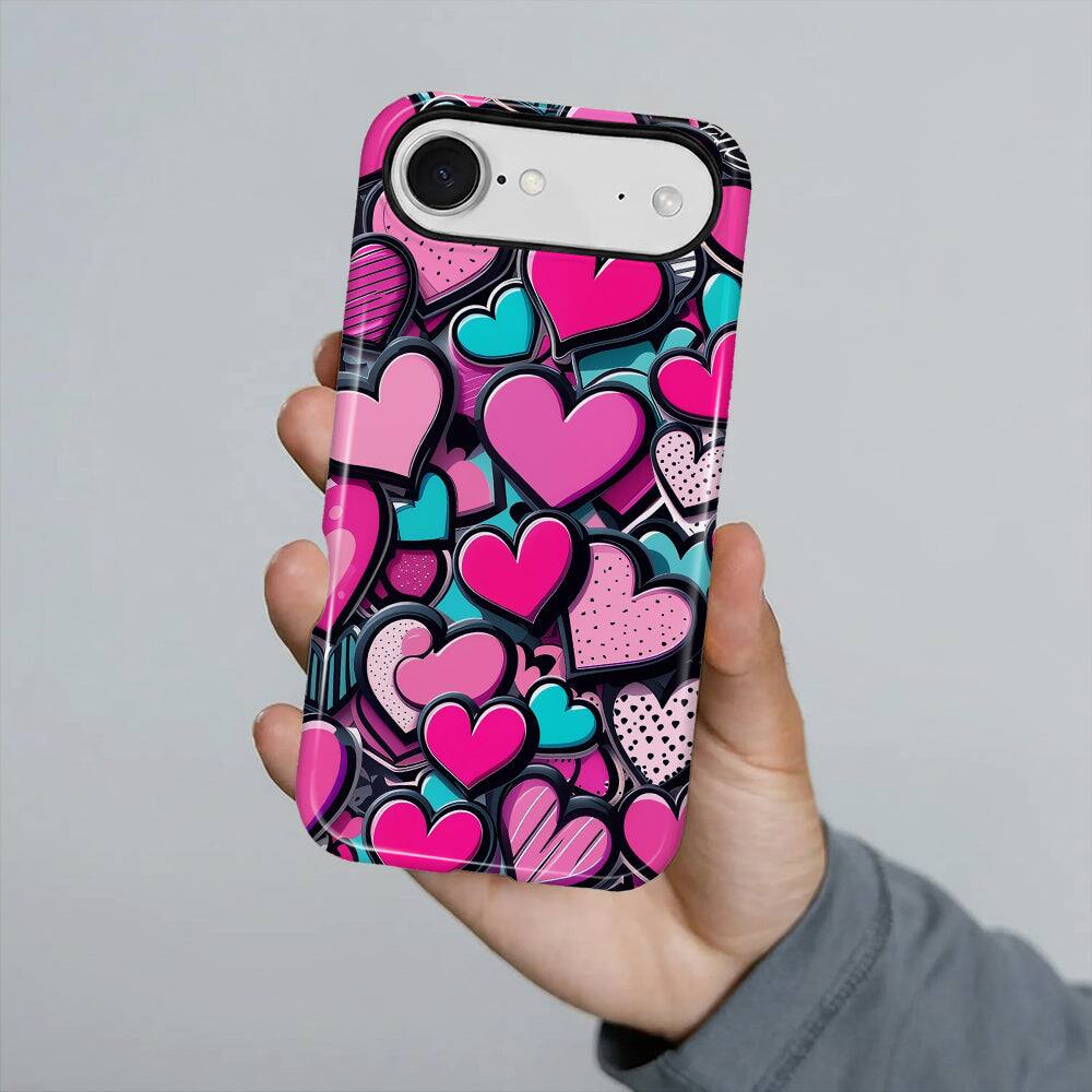 Alt View 3. BUBM - Smartphone Case for iPhone - 2-Layer Durable Smartphone Protection Case - Candy Heart Stack - Candy Heart Stack for iPhone Air.