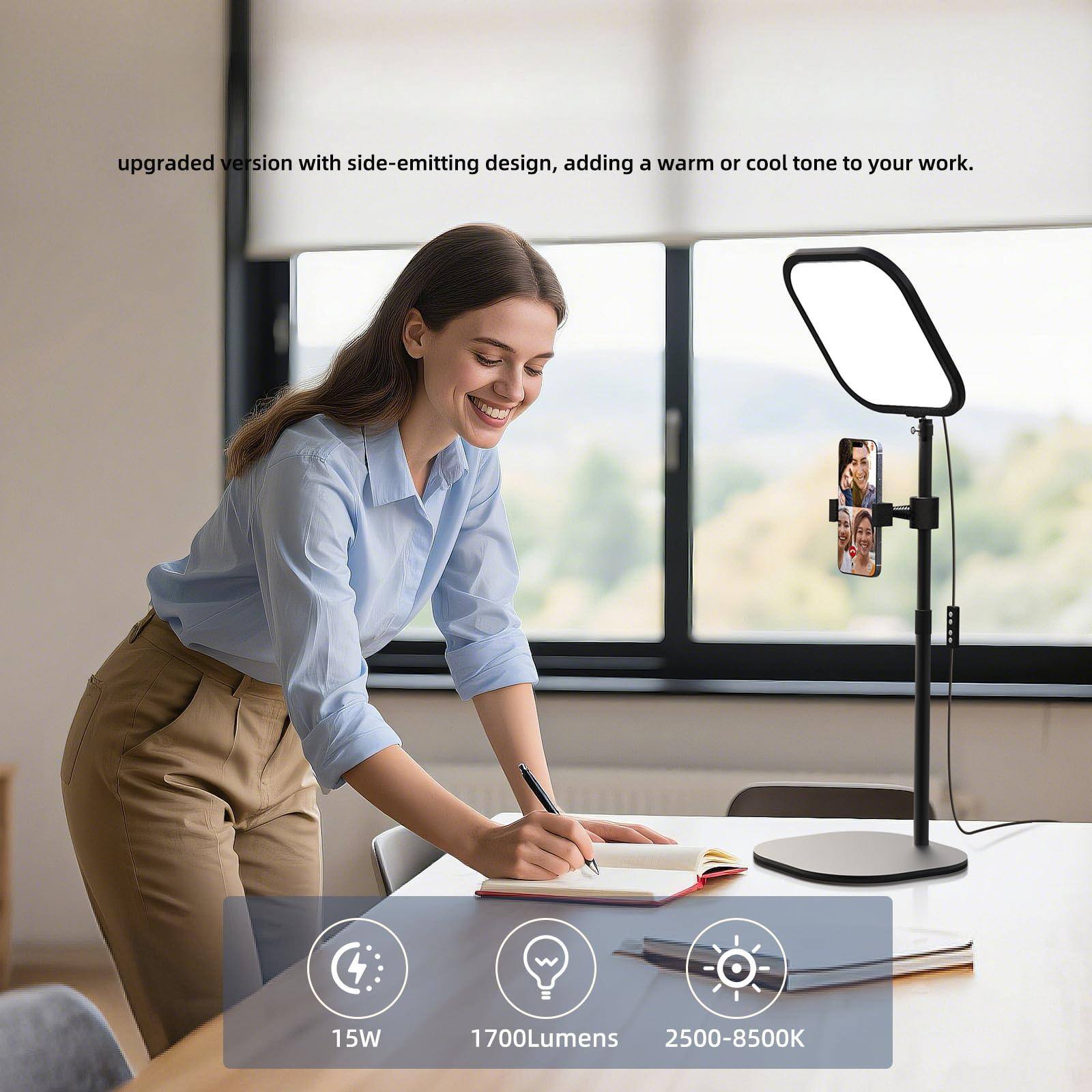 upgraded version with side-emitting design, adding a warm or cool tone to your work.  
15W 1700Lumens 2500-8500K