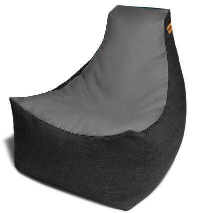 Front. Jaxx - Jaxx Pixel Gamer Chair - Game Room / Home Theater Bean Bag Chair, Charcoal - Charcoal.