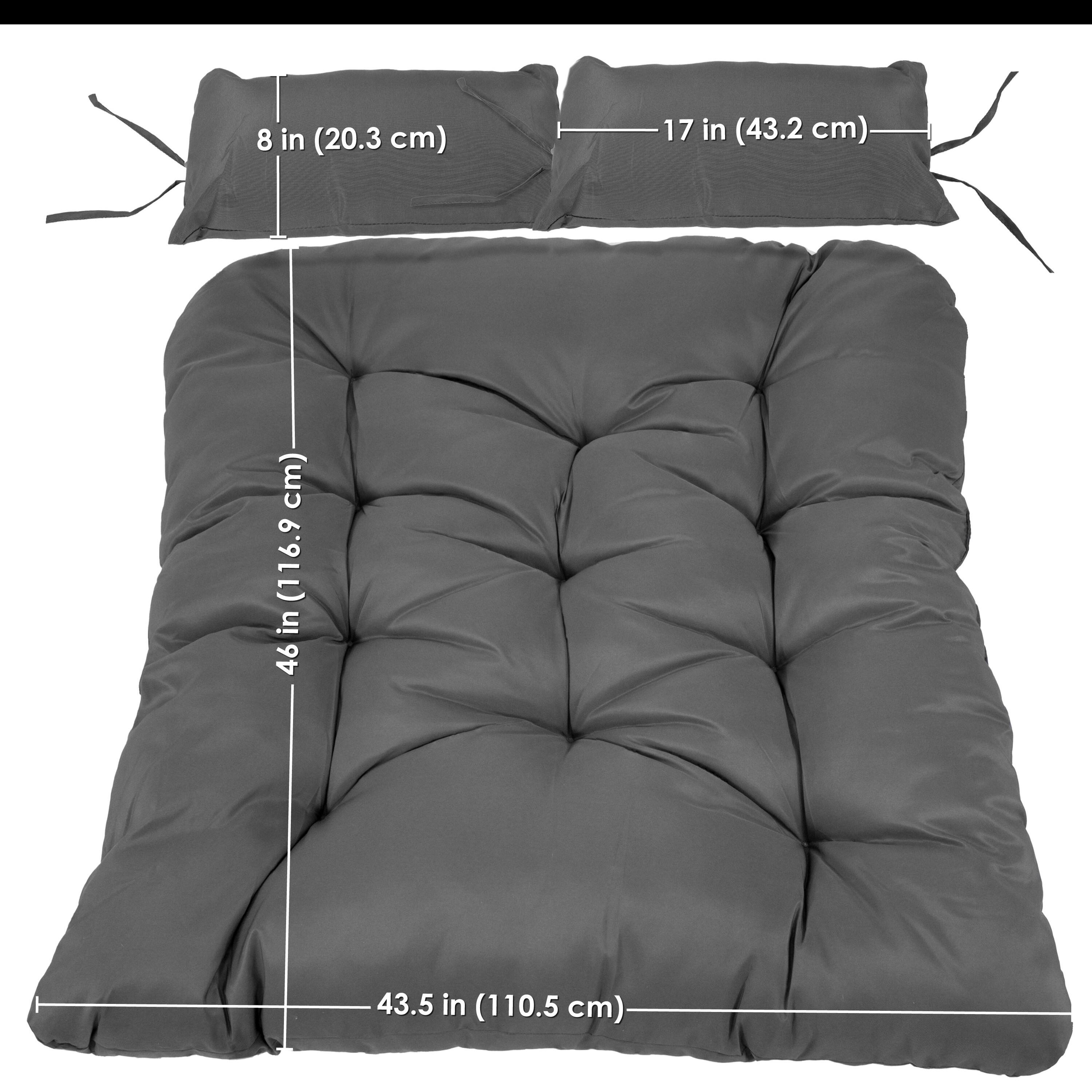 - 8 in (20.3 cm)
- 17 in (43.2 cm)
- 46 in (116.9 cm)
- 43.5 in (110.5 cm)