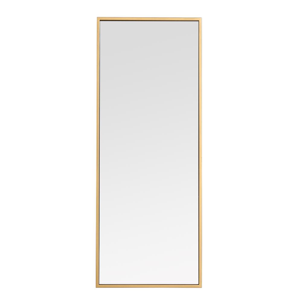 Alt View 2. Elegant Decor - Metal frame rectangle mirror 14 inch in Brass - Brass.