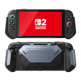 i-Blason - Nintendo Switch 2 Matrix Case | Rugged TPU, Foldable Joy-Con Holder, Game Storage, Dockable, Non-Slip Grip - Metallic Blue