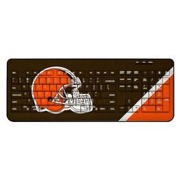 Keyscaper - Cleveland Browns Diagonal Stripe Wireless Keyboard - Multicolor