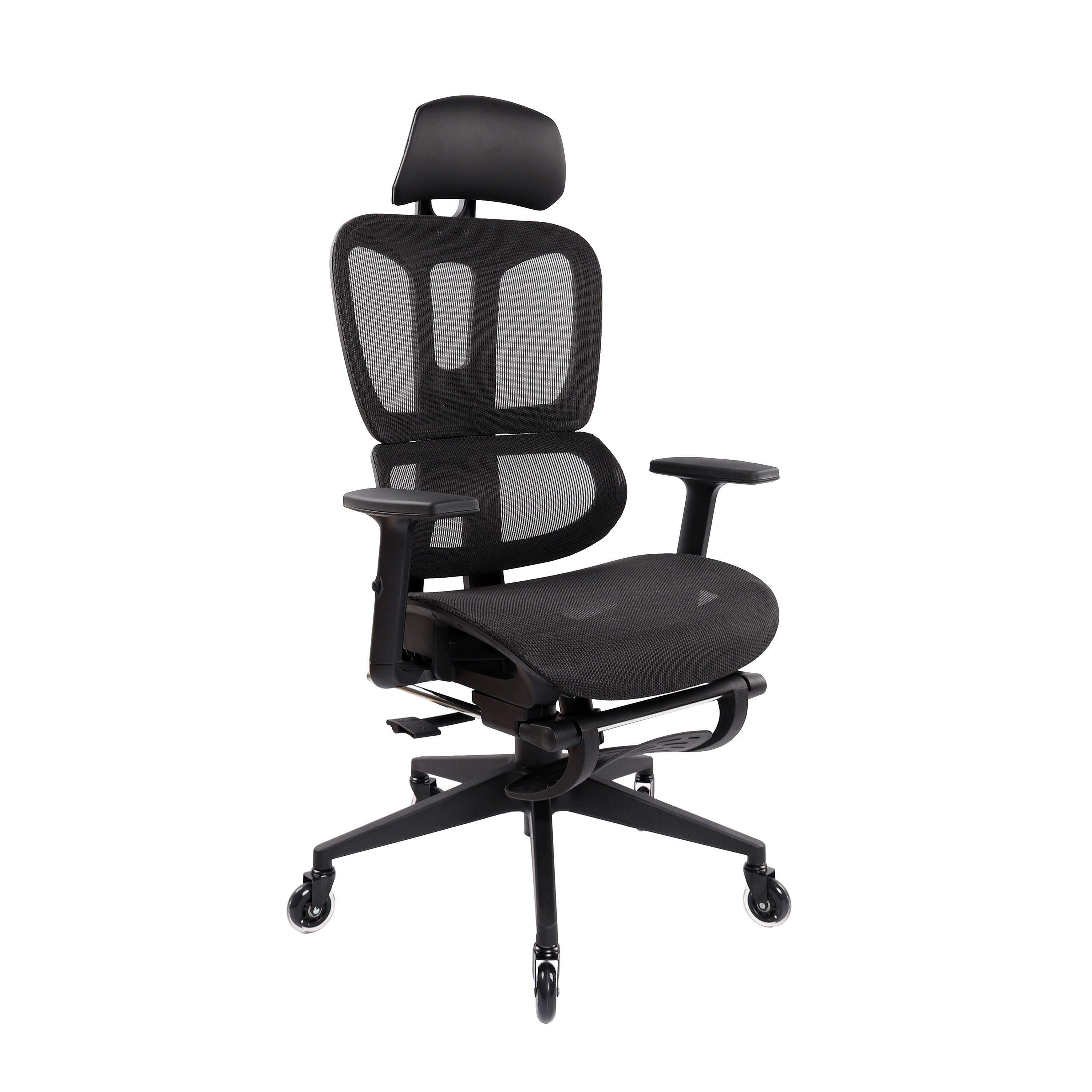 Left. Forest'nSky - Techni Mobili Ergonomic Mesh Office Chair - Reclining with Lumbar Support & Footrest - Black.